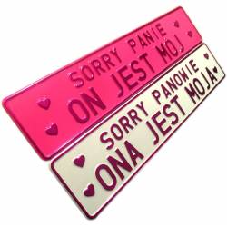 Sorry chłopaki musiałem, Sorry dziewczyny jest mój, ślubne tablice, ślubne tablice rejestracyjne