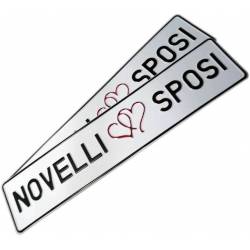 Novelli sposi, targa, targa prova, Wedding Car Plates, Tablice Ślubne