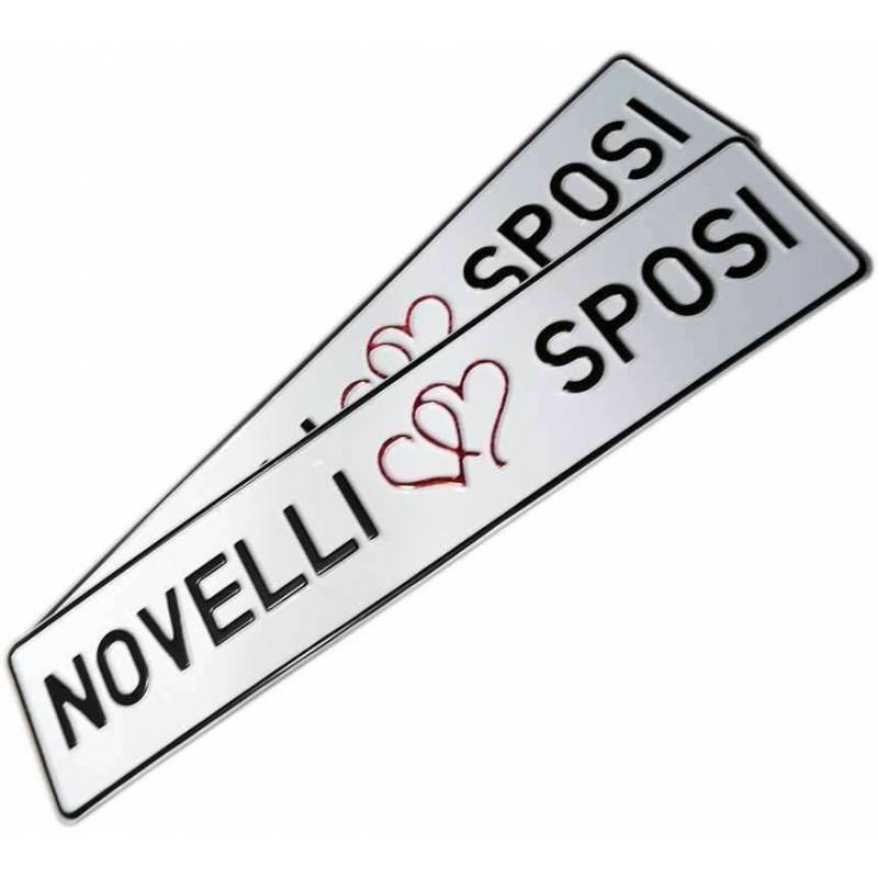 Novelli sposi, targa, targa prova, Wedding Car Plates, Tablice Ślubne