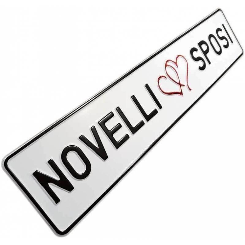 Novelli sposi, targa, targa prova, Wedding Car Plates, Tablice Ślubne