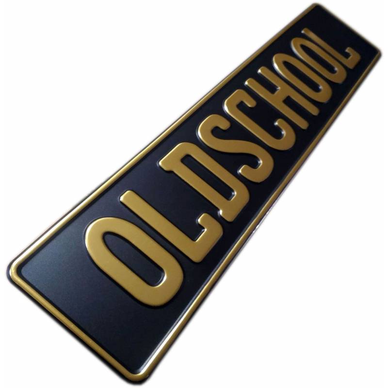 oldschool tablica rejestracyjna, oldschool car plates, czarna tablica złoty napis