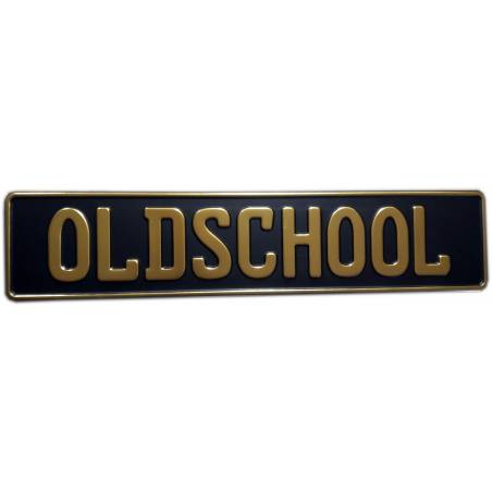 oldschool, tablica rejestracyjna, oldschool car plates, czarna tablica złoty napis