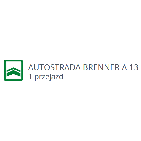 Autostrada Brenner A13 opłata odcinkowa jeden przejazd