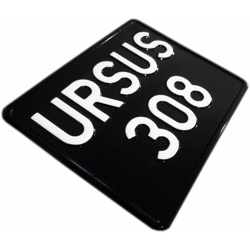 ursus c-308, ursus 308, czarna tablica rejestracyjna, biały napis