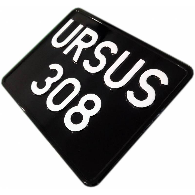 ursus c-308, ursus 308, czarna tablica rejestracyjna, biały napis