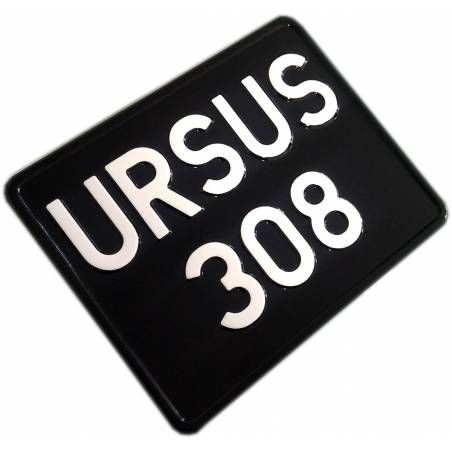 ursus c-308, ursus 308, czarna tablica rejestracyjna, biały napis
