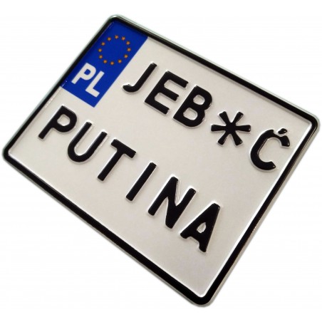 Jebać Putina tablica rejestracyjna, license plate
