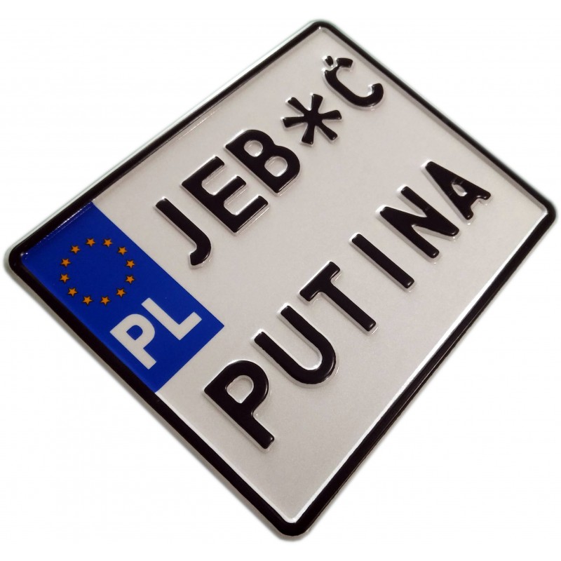 Fuck Putin, Jebać Putina, tablica rejestracyjna, license plate