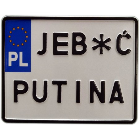 Jebać Putina, Stop Putin, Stop War, license plate, tablica rejestracyjna