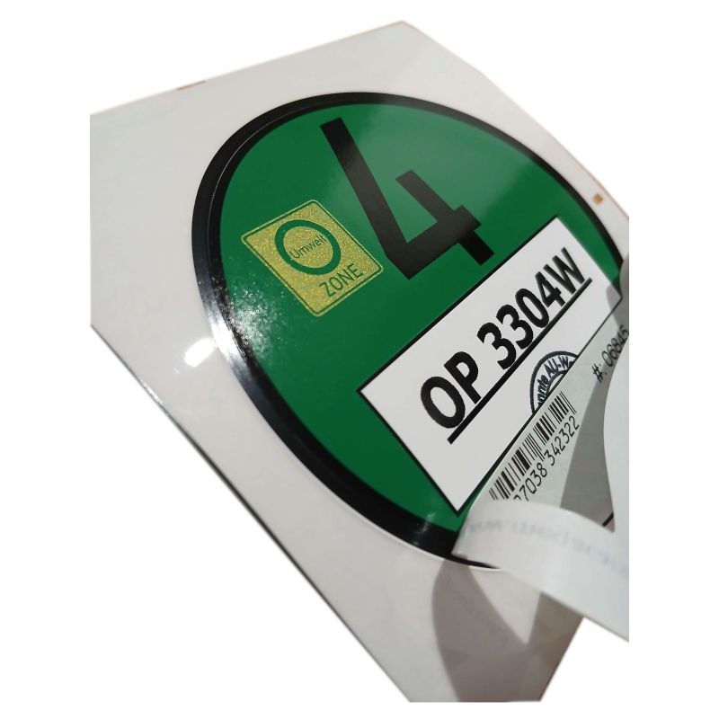 euro 4, naklejka euro 4, zielona nakleja, zielona naklejka do Niemiec, zielona nakleja Niemcy