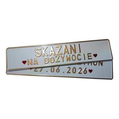 skazani na dożywocie, ślubne tablice rejestracyjne