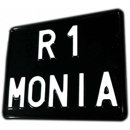 czarna kwadratowa tablica rejestracyjna, biały napis, tablica do ciągnika, traktora, motoru