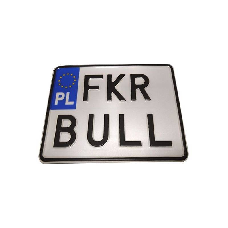 Biała, motorowa, motocyklowa, traktorowa, ciągnikowa tablica rejestracyjna.