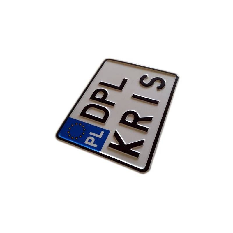 Biała, motorowa, motocyklowa, traktorowa, ciągnikowa tablica rejestracyjna.