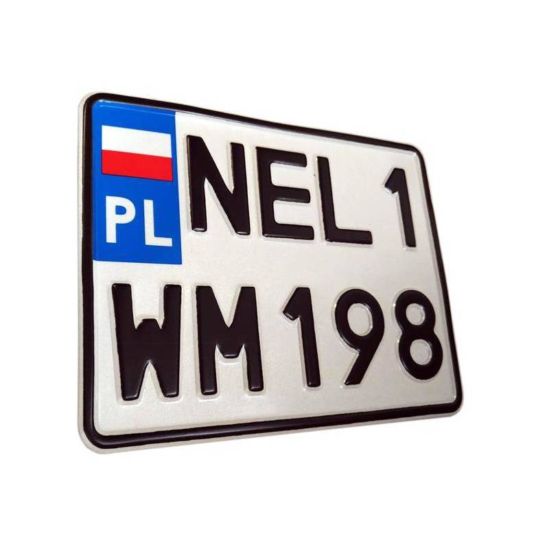 Polska tablica rejestracyjna, motor, quad, traktor - (z flagą) - 3