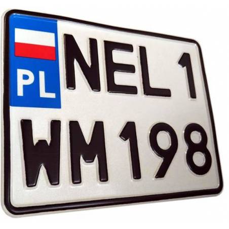 Polska tablica rejestracyjna, motor, quad, traktor - (z flagą) - 3