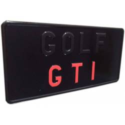 vw golf gti, tablica rejestracyjna,