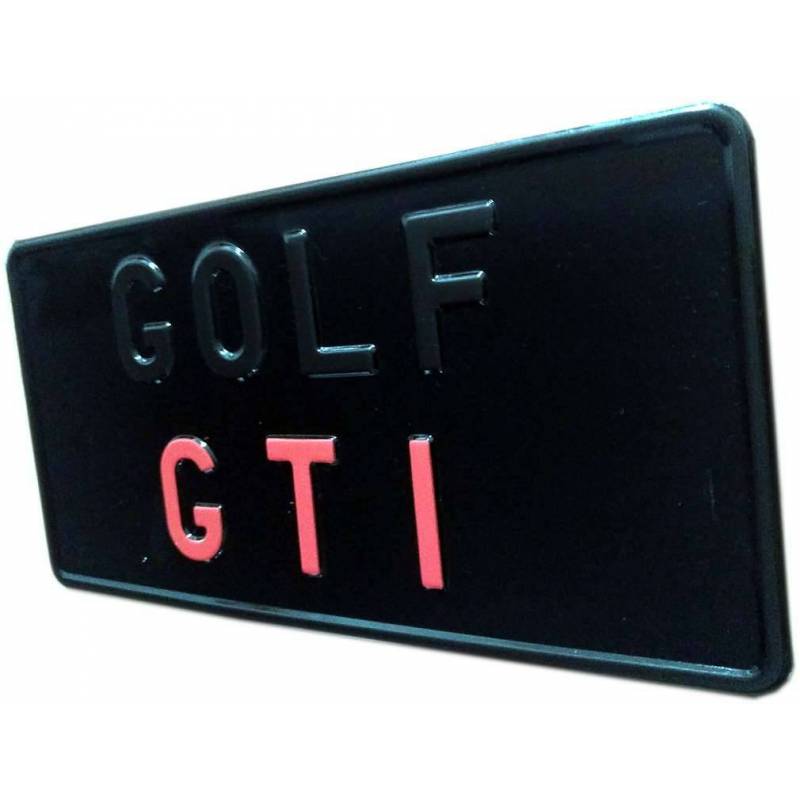 vw golf gti, tablica rejestracyjna,