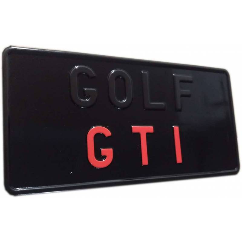 vw golf gti, tablica rejestracyjna,