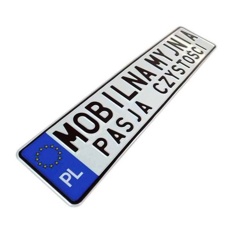 mobilna myjnia, pasja czystości, tablica rejestracyjna, polska tablica rejestracyjna, dwurzędowa tablica rejestracyjna