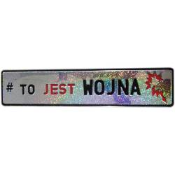 Tablica rejestracyjna, to jest wojna, strajk kobiet, piorun. tojestwojna jbc pis, ***** ***, ruch ośmiu gwiazdek