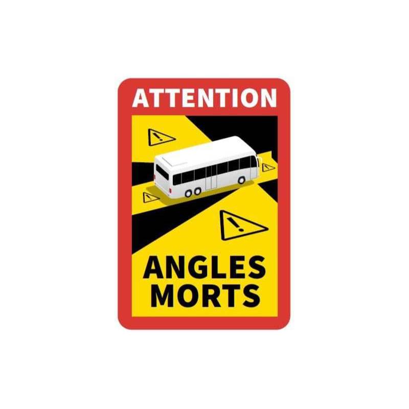 Martwe pole, angles morts, totes winkel, naklejka, autobus, attention