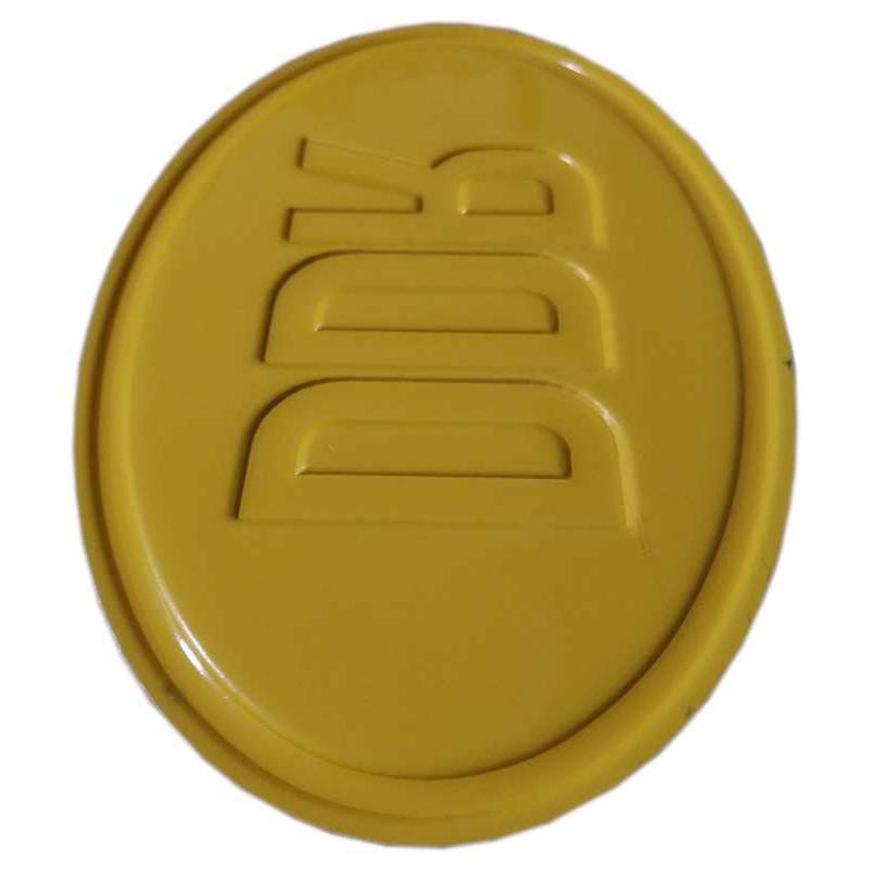 owalna tabliczka, elipsa, białe tło, czarny napis DDR