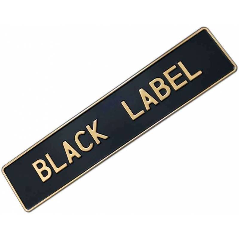 Czarna tablica rejestracyjna, aluminiowa, tłoczona