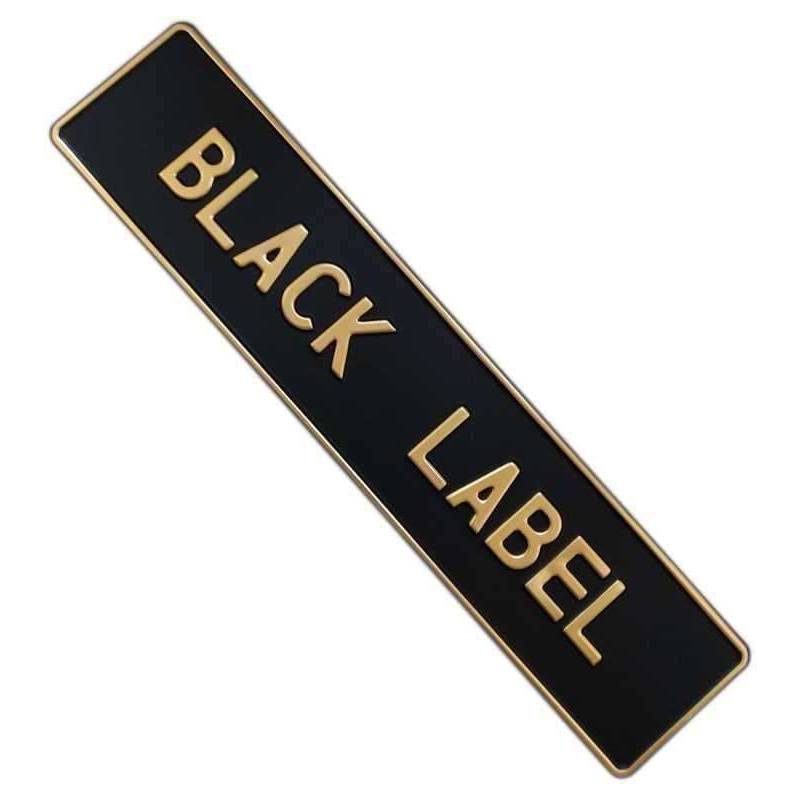 Czarna tablica rejestracyjna, aluminiowa, tłoczona