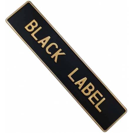 Czarna tablica rejestracyjna, aluminiowa, tłoczona