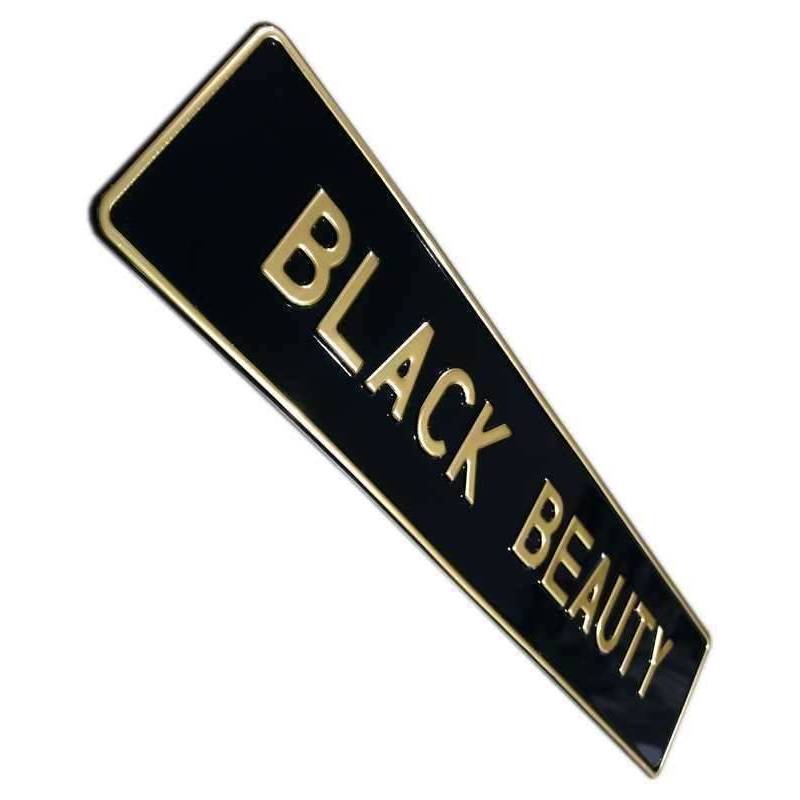 Czarna tablica rejestracyjna, aluminiowa, tłoczona